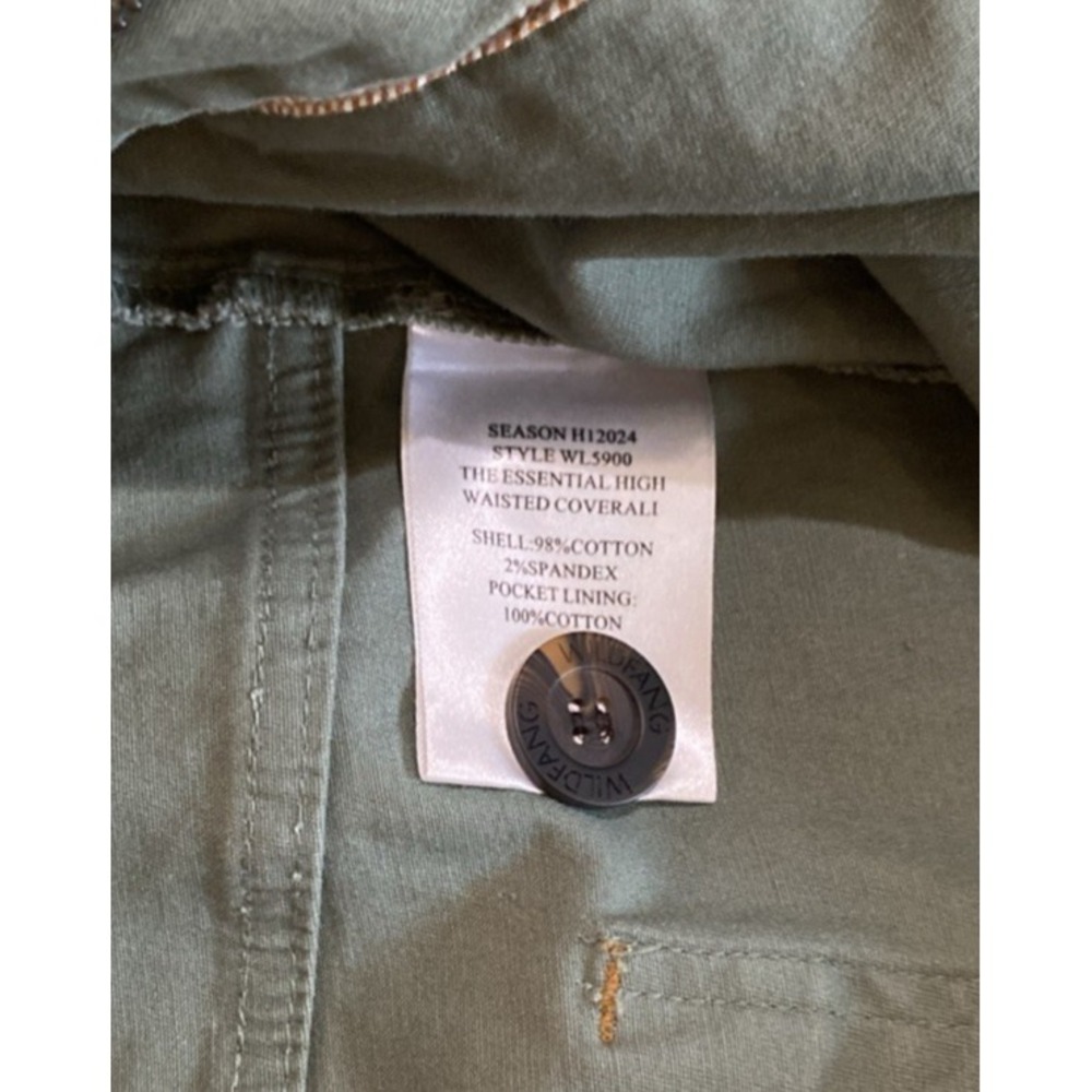 WildFang The Essential High Waisted Coverall Green Overall Size 1X Utility - Picture 12 of 12